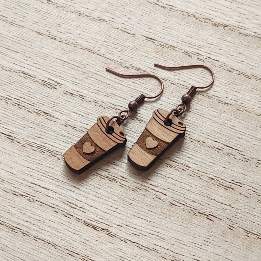 Handmade Coffee Earrings - Picture 5 of 7